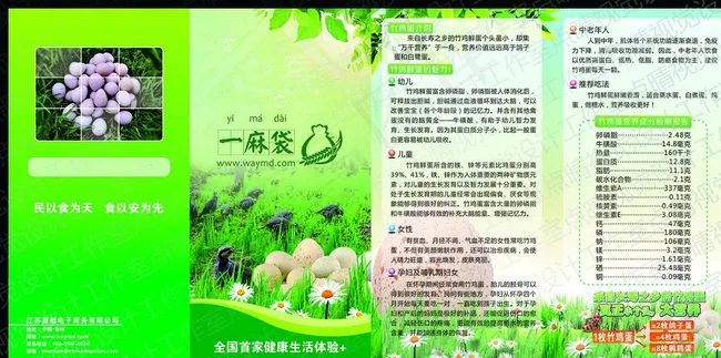 天然 绿色 竹鸡蛋 折页图片cdr矢量模版下载