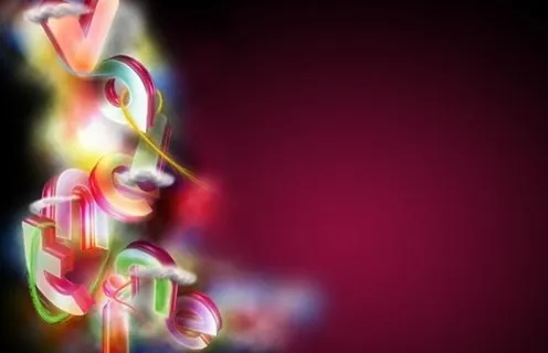 炫丽LOVE艺术字背景PSD图片