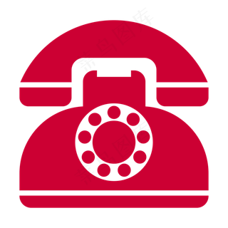座机电话电话机红色图标