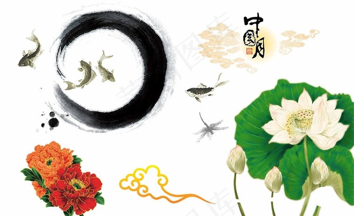 中国风素材 祥云图片(7087X4724(DPI:300))psd模版下载