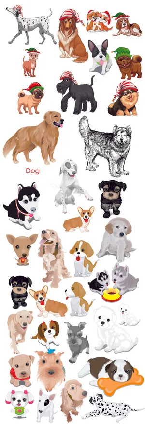 2018可爱卡通狗狗ai矢量元素