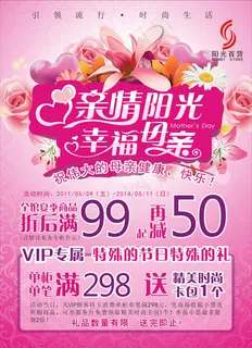 母亲节夏季商场活动海报矢量素材下载