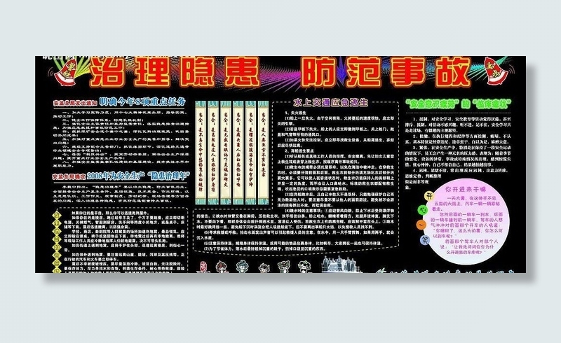 安全生产黑板报图片ai矢量模版下载