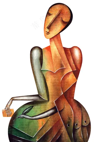 印象派油画女人