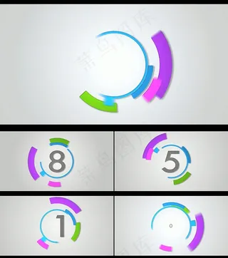 小清新10秒倒计时LED视频背景