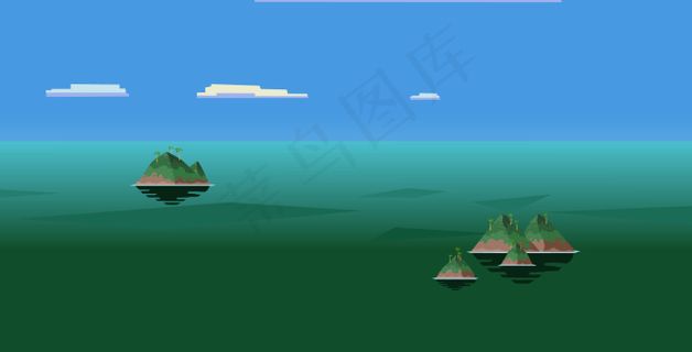 flash海岛场景矢量素材
