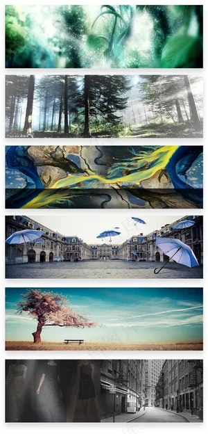 森林绿色森系天猫淘宝海报背景素材