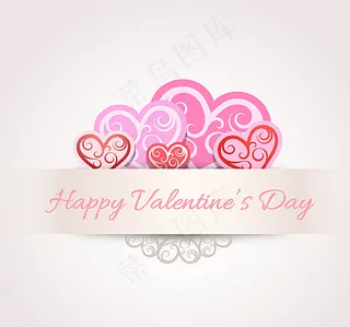 情人节花纹爱心矢量素材图片