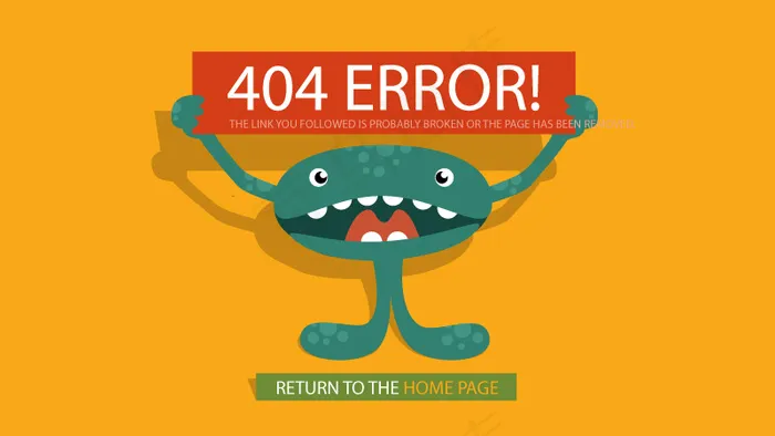 搞怪404错误页面矢量素材ai矢量模版下载