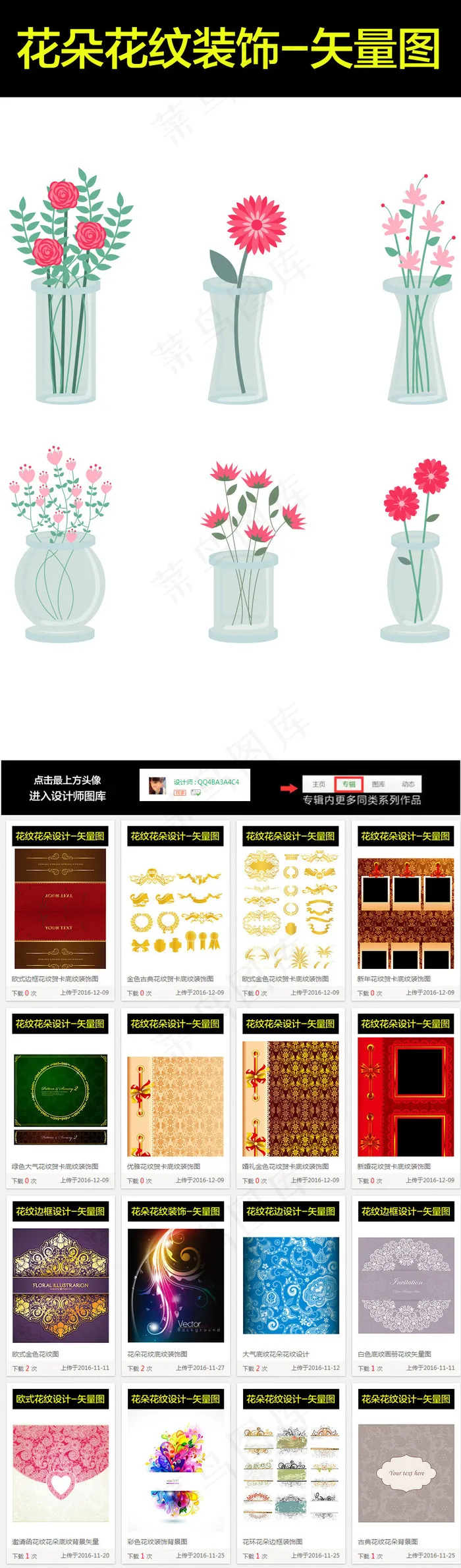 卡通花朵鲜花底纹背景图