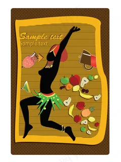 水果糕点非洲文化背景矢量素材