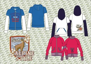 矢量服装设计手稿款式图