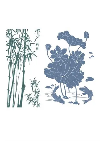 竹报平安连年有余