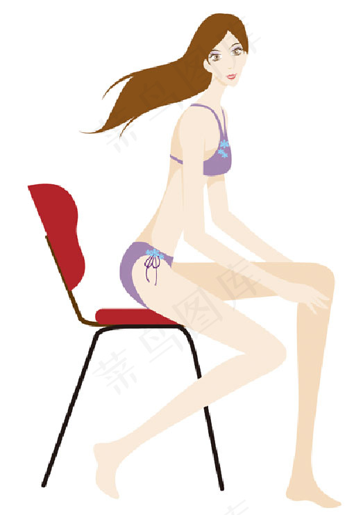 休息的比基尼女孩