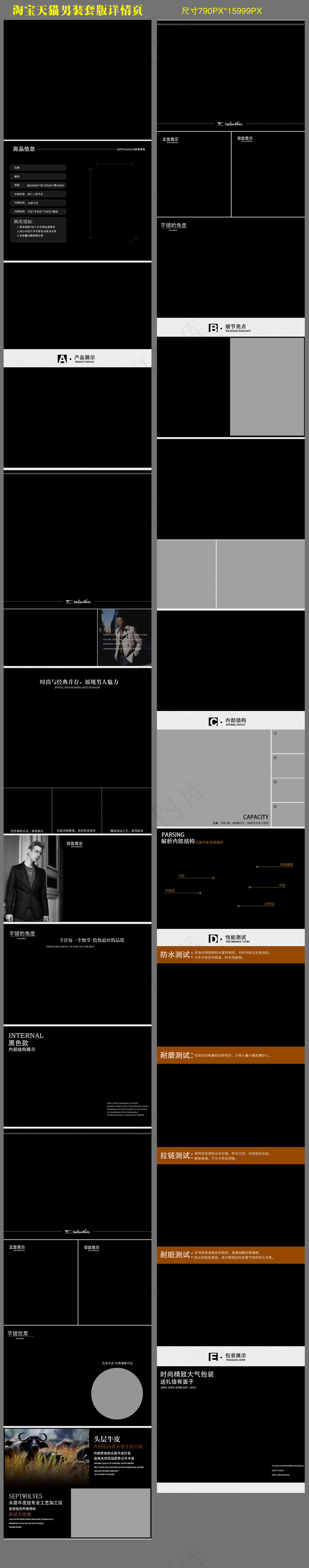 天猫淘宝男装套版模版下载源文件