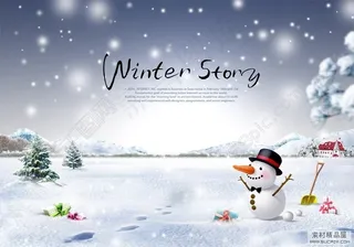 下着雪圣诞的气氛