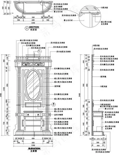 欧式玄关墙立剖面图片 欧式玄关墙立剖面图片