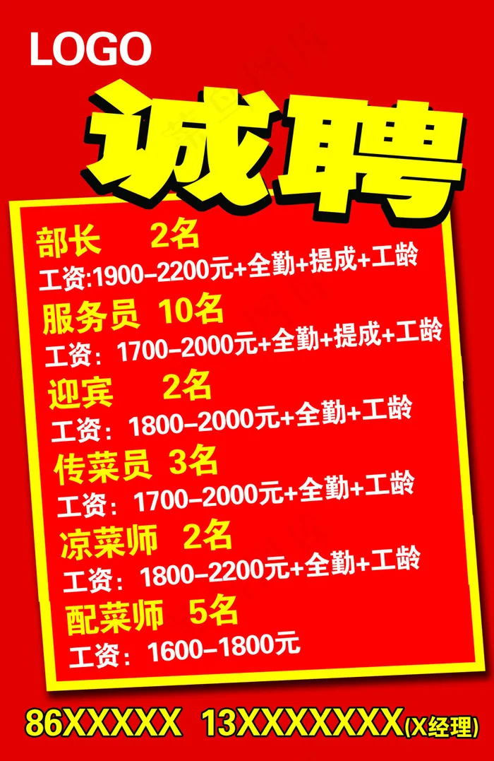 招聘展板psd模版下载
