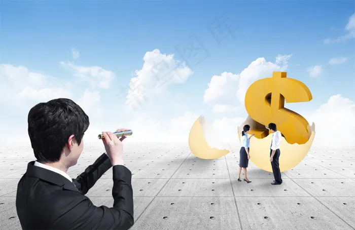 金融概念职场人物PSD分层素