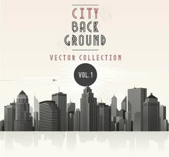 城市建筑背景矢量素材图片