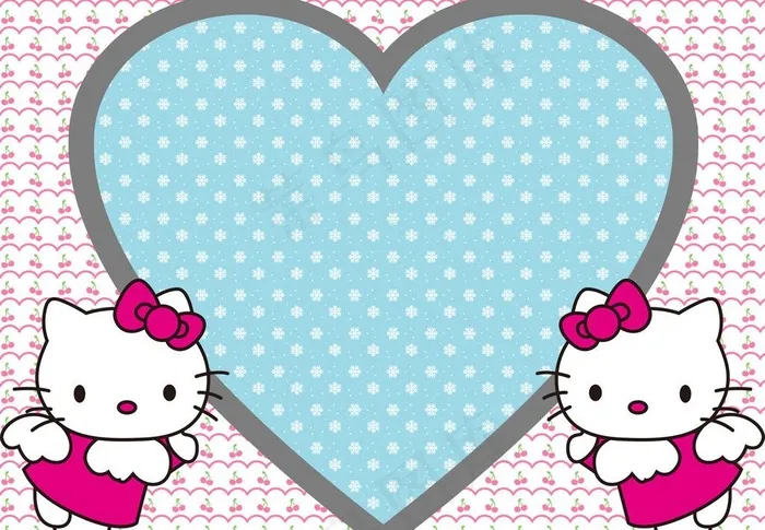 粉可爱hello kitty相框图...psd模版下载