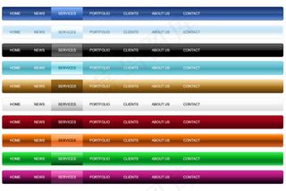 彩色水晶导航条PSD分层素材