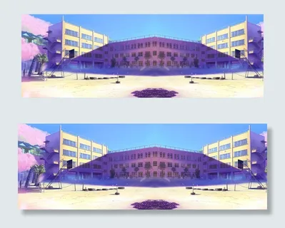 动漫学校清新背景banner　