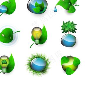 绿色科技环保图标矢量图