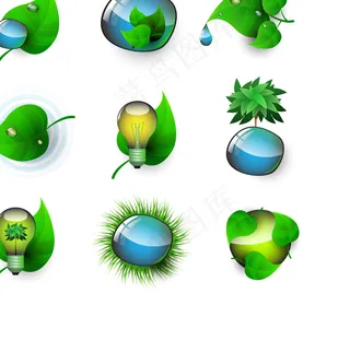 绿色科技环保图标矢量图