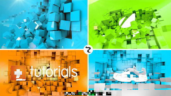 活力十足的墙体破碎logo展示片头