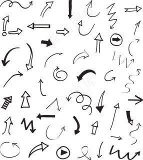 手绘箭头矢量和PNG素材