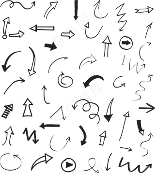 手绘箭头矢量和PNG素材