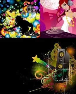 DJ音乐主题矢量