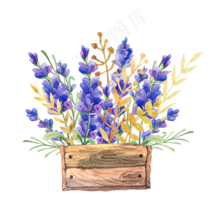 手绘水彩花卉鸟花束叶子PNG免扣图...