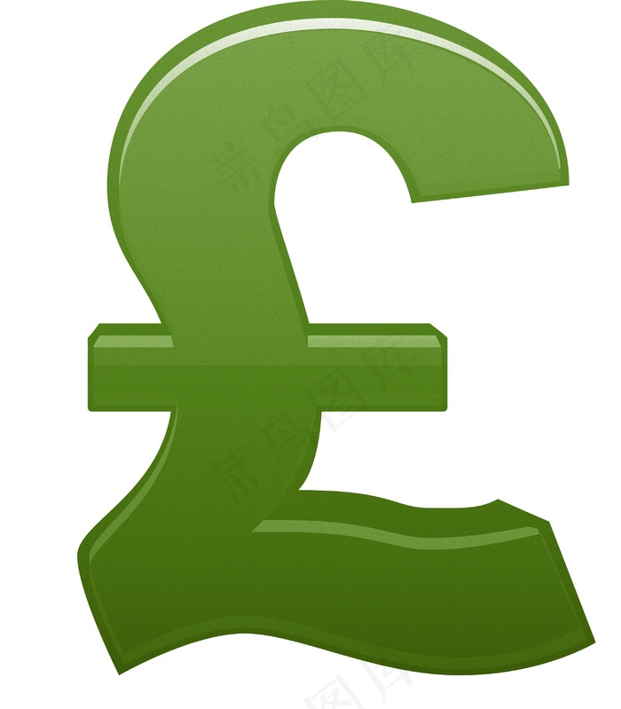 绿色英镑货币符号