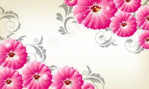 PSD花边花纹3D背景墙