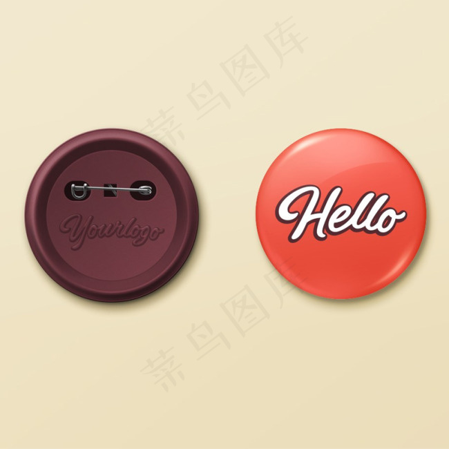 逼真胸针徽章PSD素材