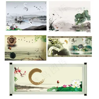 古风水墨展板背景 古风水墨展板背景