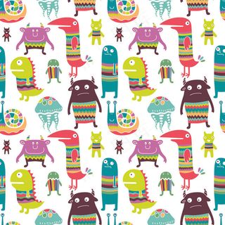 卡通可爱北欧童话梦幻儿童动物无缝平铺背景头像印刷矢量图片素材