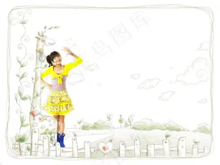 精美的PSD人物花纹合成图片