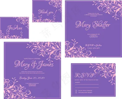 婚礼邀请函设计矢量素材