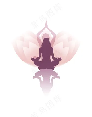 瑜伽人物剪影