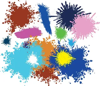 油漆污渍矢量无痕-所有形状清晰流畅