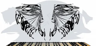 邪恶的钢琴键盘矢量图像