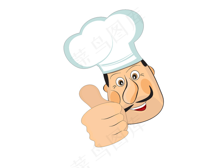 卡通可爱大拇指厨师元素