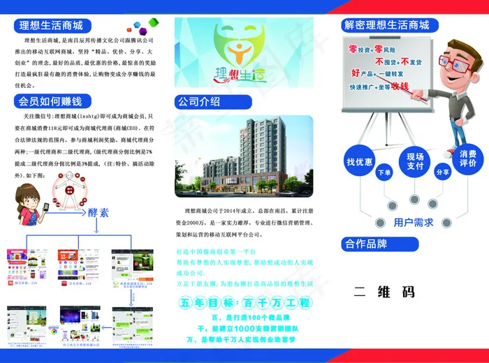 三折页商城创业招商psd模版下载