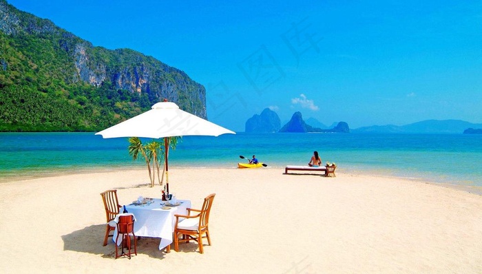 小岛沙滩郊游图片