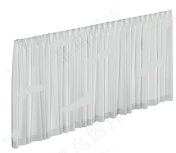 优美窗帘模型素材