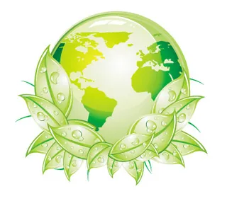 矢量绿叶地球环保设计