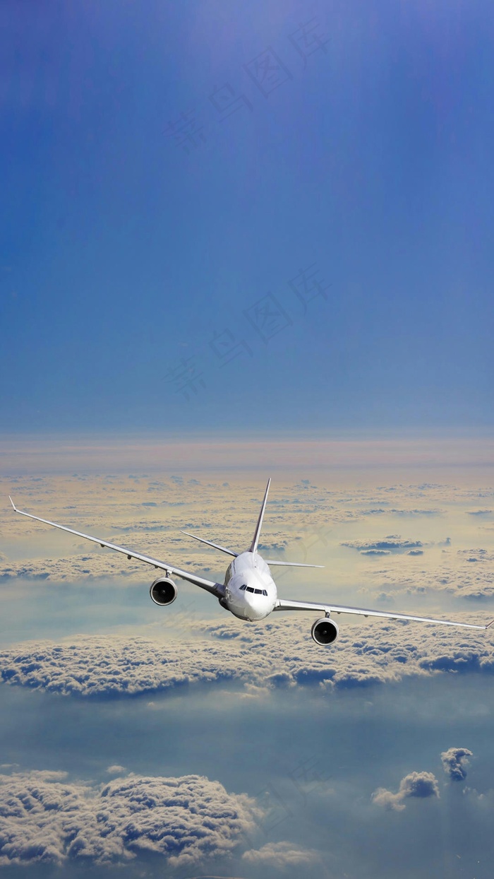 天空上的飞机高清摄影图片